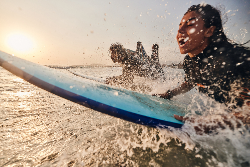 Surfing at sea!