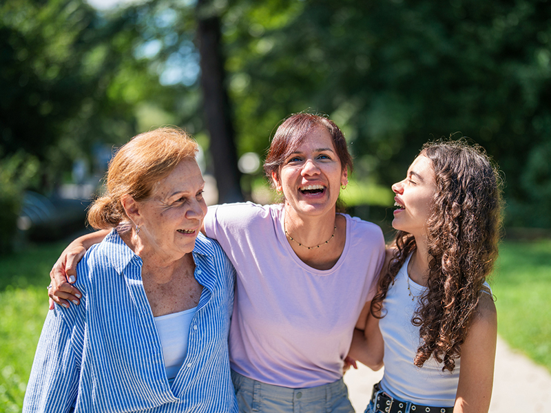 joyful multigenerational family
